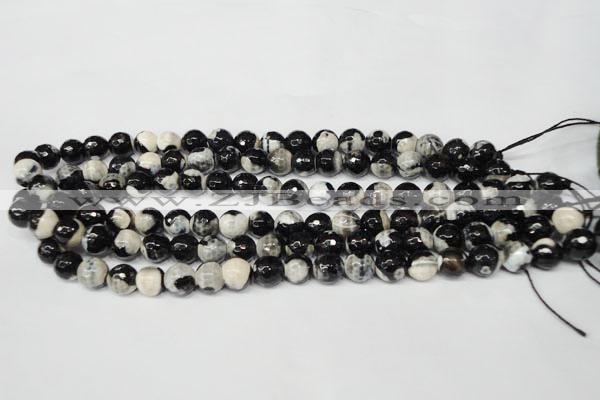 CAG2243 15.5 inches 10mm faceted round fire crackle agate beads