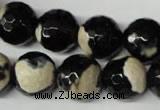 CAG2246 15.5 inches 16mm faceted round fire crackle agate beads