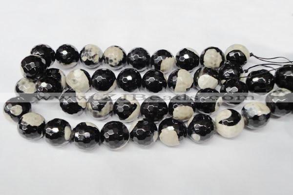 CAG2248 15.5 inches 20mm faceted round fire crackle agate beads