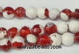 CAG2252 15.5 inches 8mm faceted round fire crackle agate beads