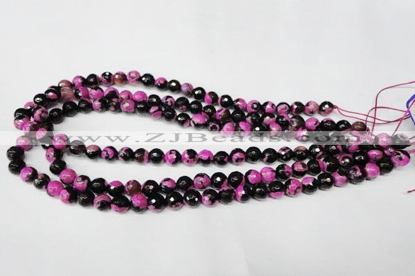 CAG2262 15.5 inches 8mm faceted round fire crackle agate beads