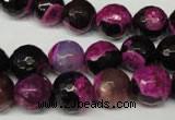 CAG2264 15.5 inches 12mm faceted round fire crackle agate beads