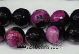 CAG2266 15.5 inches 16mm faceted round fire crackle agate beads