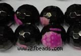 CAG2267 15.5 inches 18mm faceted round fire crackle agate beads