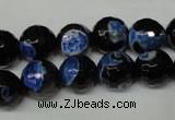 CAG2276 15.5 inches 16mm faceted round fire crackle agate beads