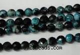 CAG2281 15.5 inches 6mm faceted round fire crackle agate beads