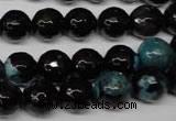 CAG2284 15.5 inches 12mm faceted round fire crackle agate beads