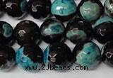 CAG2286 15.5 inches 16mm faceted round fire crackle agate beads