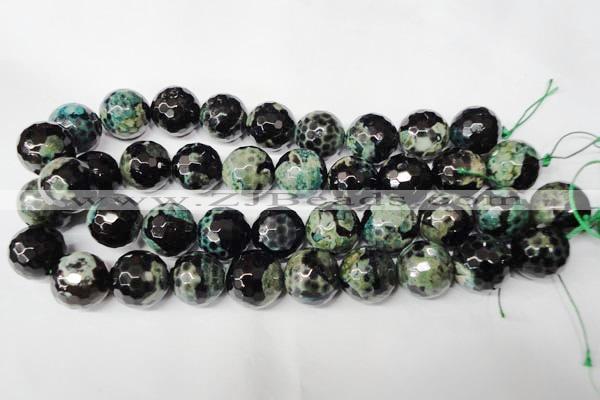 CAG2288 15.5 inches 20mm faceted round fire crackle agate beads