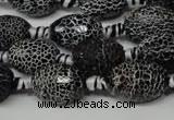 CAG2294 15.5 inches 12*16mm faceted rice fire crackle agate beads