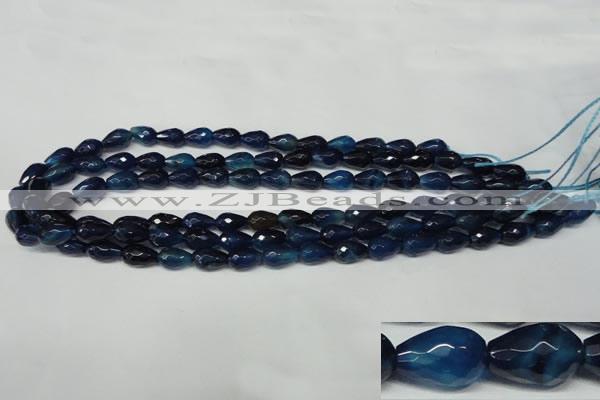 CAG2301 15.5 inches 8*12mm faceted teardrop agate gemstone beads