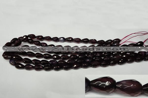 CAG2303 15.5 inches 8*12mm faceted teardrop agate gemstone beads