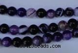 CAG2331 15.5 inches 6mm round violet line agate beads wholesale