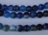 CAG2341 15.5 inches 6mm round blue line agate beads wholesale