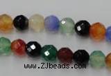 CAG2351 15.5 inches 6mm faceted round multi colored agate beads