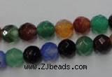 CAG2352 15.5 inches 8mm faceted round multi colored agate beads