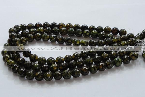 CAG236 15.5 inches 12mm round dragon veins agate gemstone beads