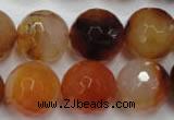 CAG2387 15.5 inches 18mm faceted round red agate beads wholesale