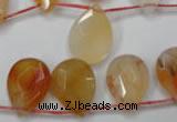 CAG2408 Top-drilled 13*18mm faceted flat teardrop red agate beads