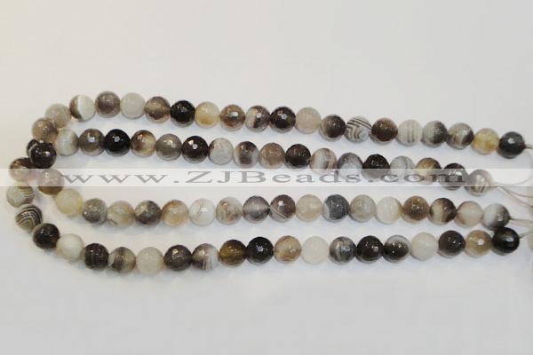 CAG2423 15.5 inches 10mm faceted round Chinese botswana agate beads