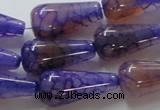 CAG249 15.5 inches 13*28mm teardrop dragon veins agate beads