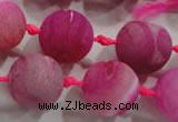 CAG2805 15.5 inches 18mm round matte druzy agate beads whholesale