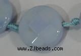 CAG2885 15.5 inches 23mm faceted coin agate gemstone beads