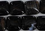 CAG2946 15.5 inches 18*18mm square black line agate beads