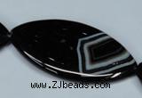 CAG3020 15.5 inches 25*48mm marquise black line agate beads