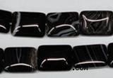 CAG3022 15.5 inches 12*16mm rectangle black line agate beads