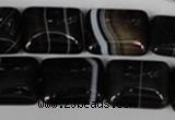 CAG3024 15.5 inches 15*20mm rectangle black line agate beads