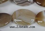 CAG3136 15.5 inches 22*30mm oval brown line agate beads