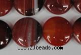 CAG3190 15.5 inches 20mm flat round red line agate beads