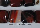 CAG3248 15.5 inches 16*16mm square red line agate beads