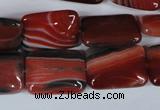 CAG3263 15.5 inches 13*18mm rectangle red line agate beads