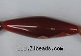 CAG3278 15.5 inches 20*60mm rice red line agate beads