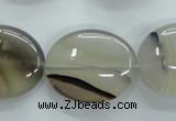 CAG3326 15.5 inches 20*30mm oval natural grey agate beads