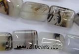 CAG3343 15.5 inches 13*18mm rectangle natural grey agate beads