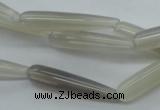 CAG3562 15.5 inches 6*30mm teardrop grey agate gemstone beads