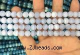 CAG3581 15.5 inches 4mm round matte blue lace agate beads