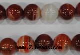 CAG3589 15.5 inches 12mm round red line agate beads wholesale