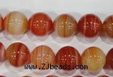 CAG3590 15.5 inches 14mm round red line agate beads wholesale