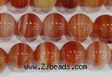 CAG3591 15.5 inches 16mm round red line agate beads wholesale