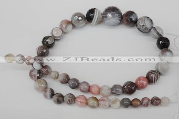 CAG3595 15.5 inches 8mm - 17mm faceted round botswana agate beads