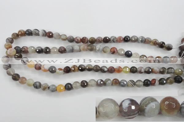 CAG3692 15.5 inches 8mm faceted round botswana agate beads wholesale