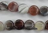CAG3713 15.5 inches 12mm flat round botswana agate beads wholesale