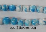 CAG3872 15.5 inches 8mm faceted round fire crackle agate beads