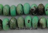 CAG3915 15.5 inches 8*14mm faceted rondelle green grass agate beads