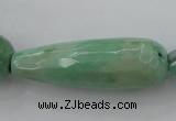CAG3922 15.5 inches 10*30mm faceted teardrop green grass agate beads