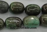 CAG3927 15.5 inches 14*19mm nuggets green grass agate beads